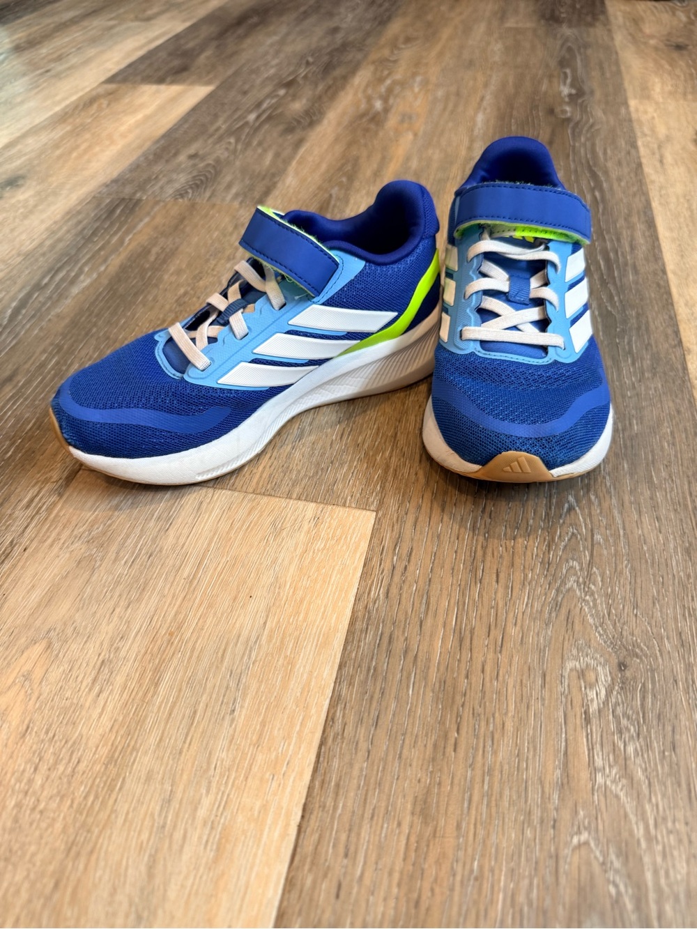 Adidas Runfalcon 5 EL C Kids Blue Running Shoes Sneakers Size 1 JQ5610